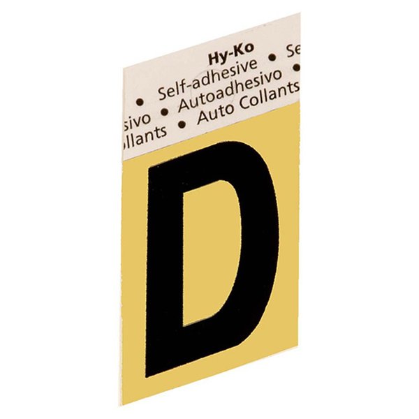 Hy-Ko 1.5 In Gold Aluminum Letter D, 10PK B00260